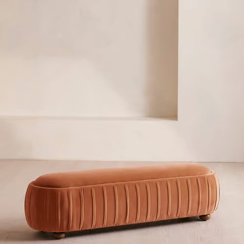Vivienne Bench Velvet Antique Rose