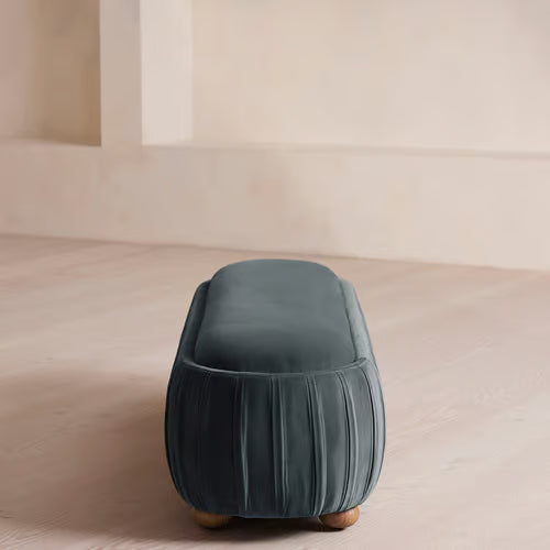 Vivienne Bench Velvet Grey Blue