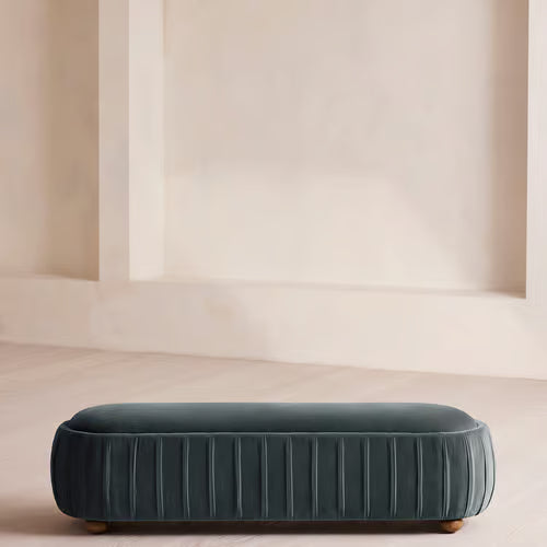 Vivienne Bench Velvet Grey Blue