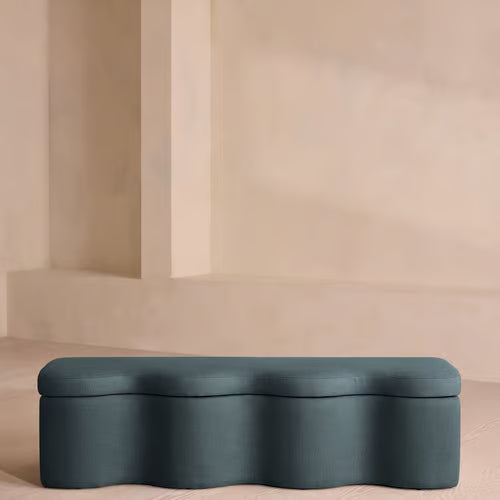 Eli Storage Bench Linen Prussian Blue