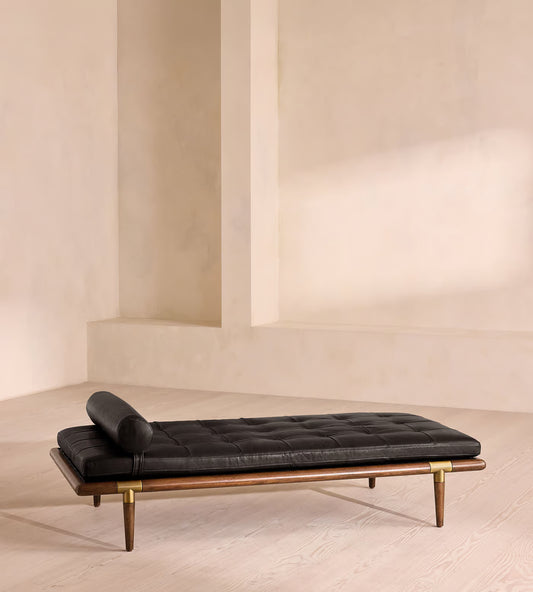 Theodore Daybed Leather Leather Black