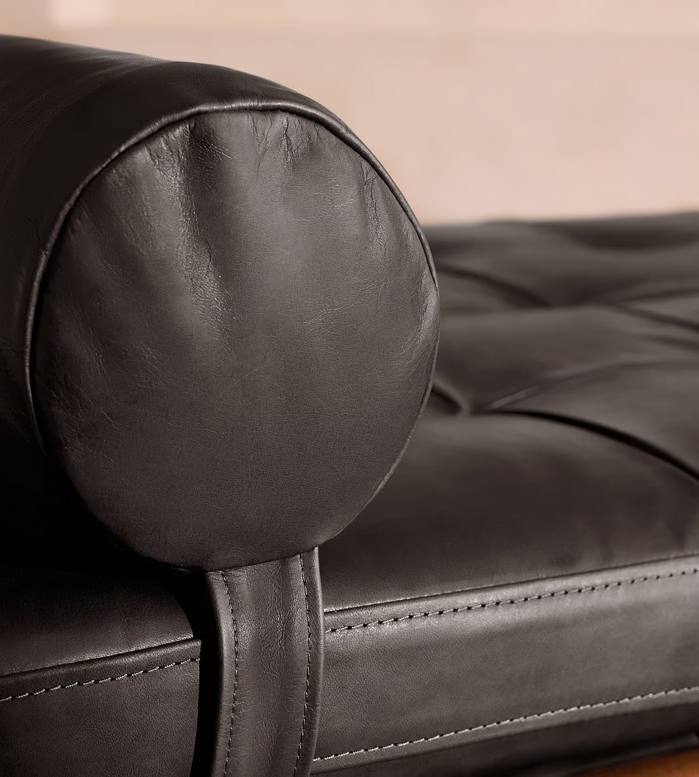 Theodore Daybed Leather Leather Black
