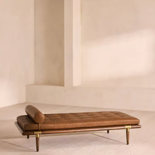 Theodore Daybed Leather Leather Chestnut