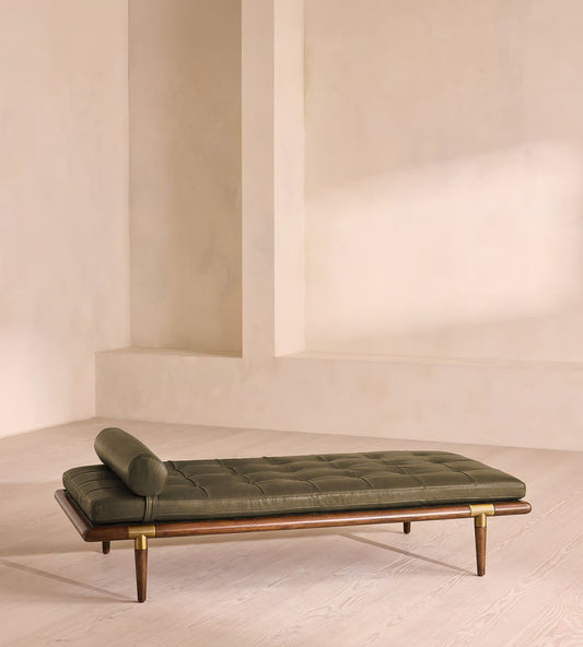 Theodore Daybed Leather Leather Moss