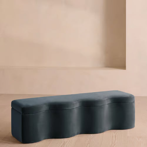 Eli Storage Bench Velvet Grey Blue