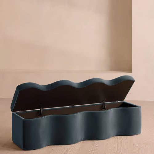 Eli Storage Bench Velvet Grey Blue
