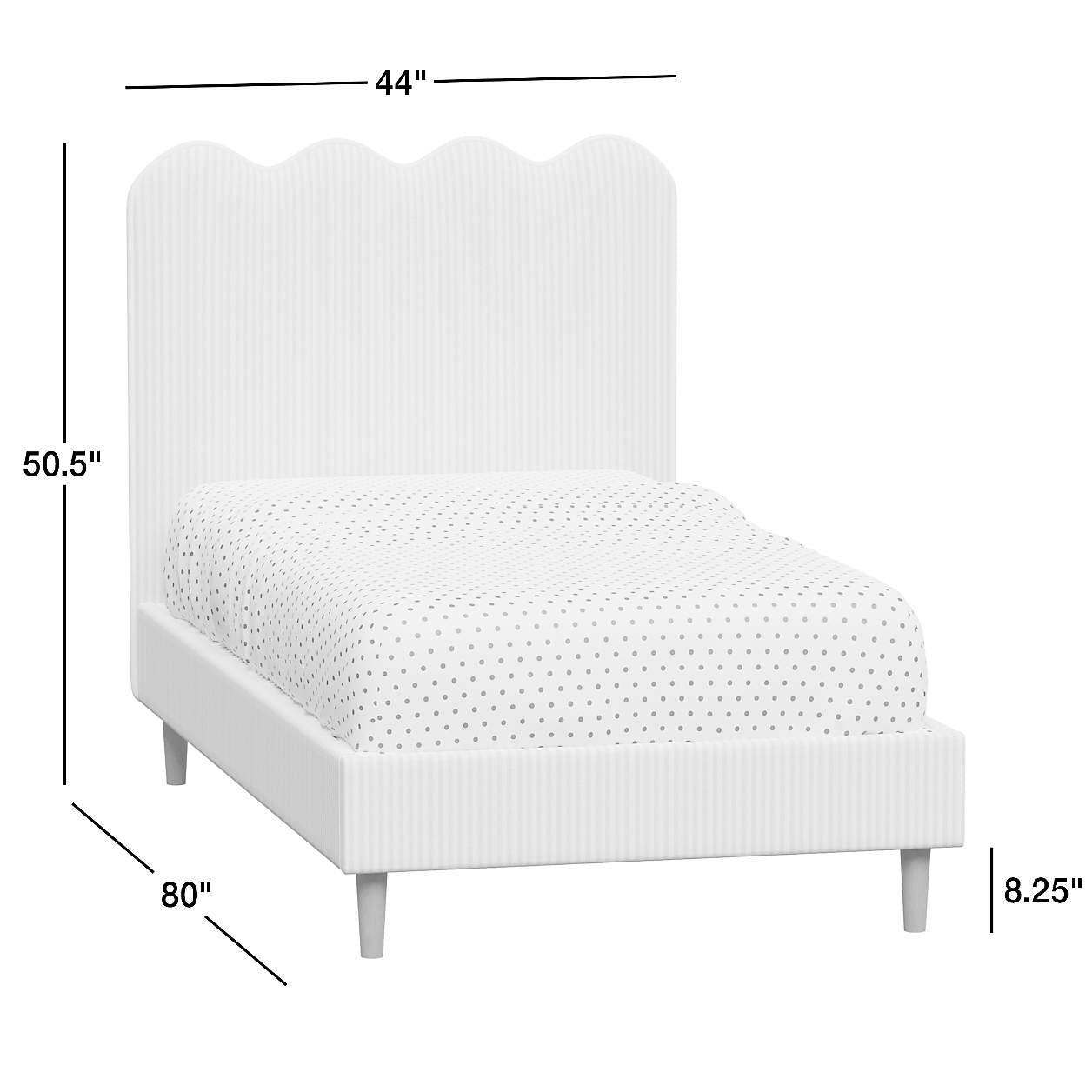 Little Palace Ivory Natural Linen Blend Kids Small  Storage Bed