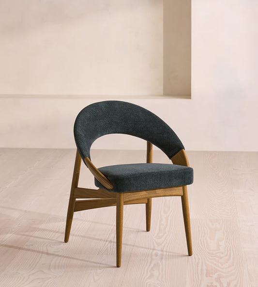 Lachlan Dining Chair, Linen Chenille, Deep Teal
