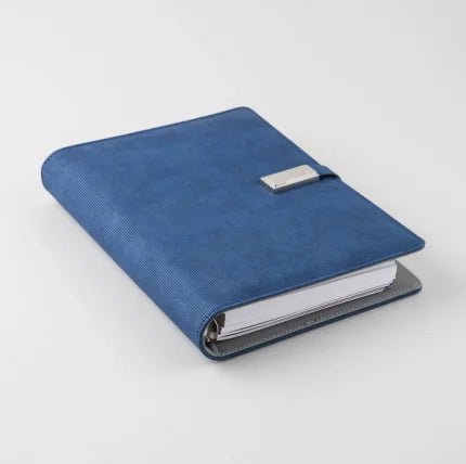 Textured Leatherite Cover Notebook with Metal Clasp Closure