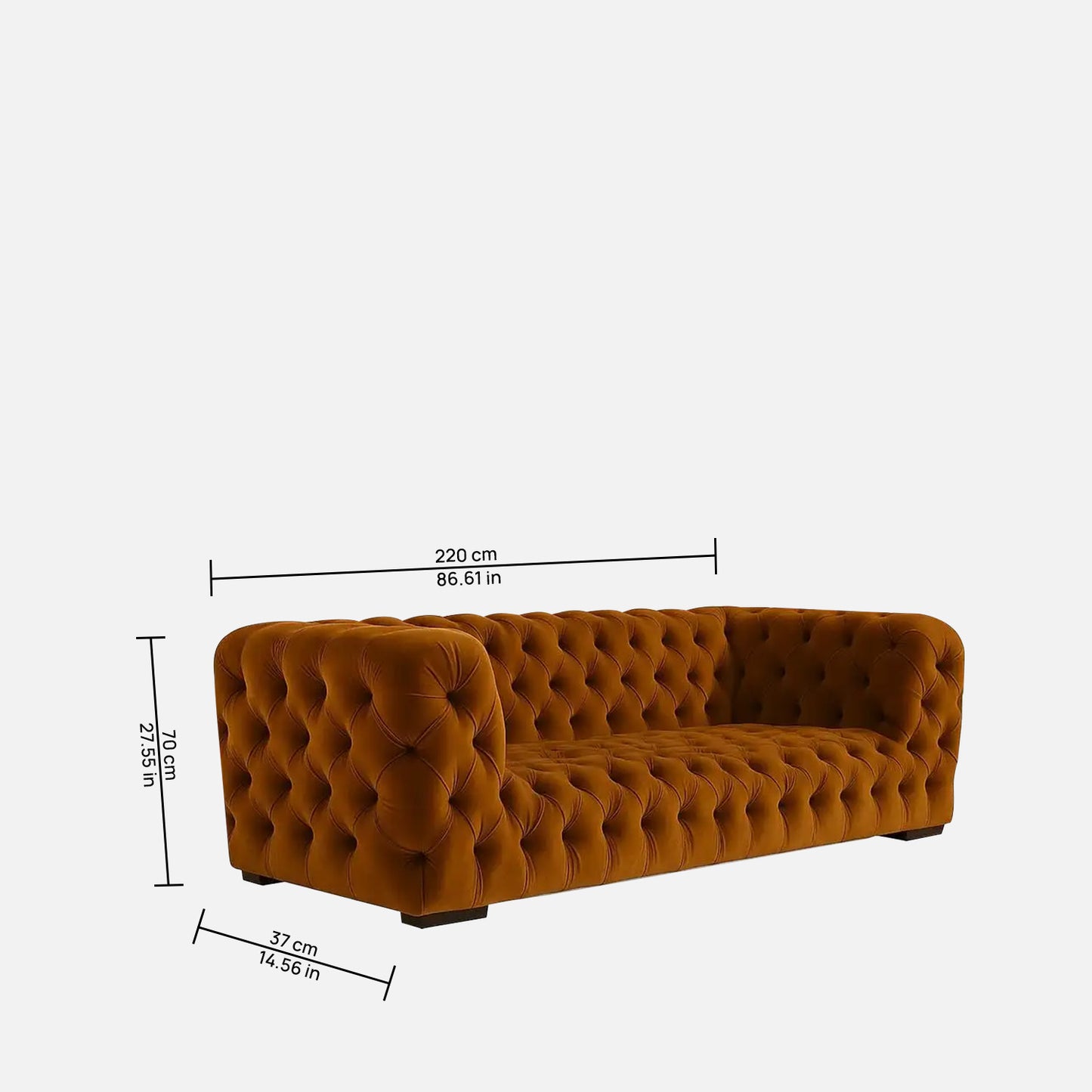 Serova Dual Tone White Brown 3 - Seater Leather Sofa