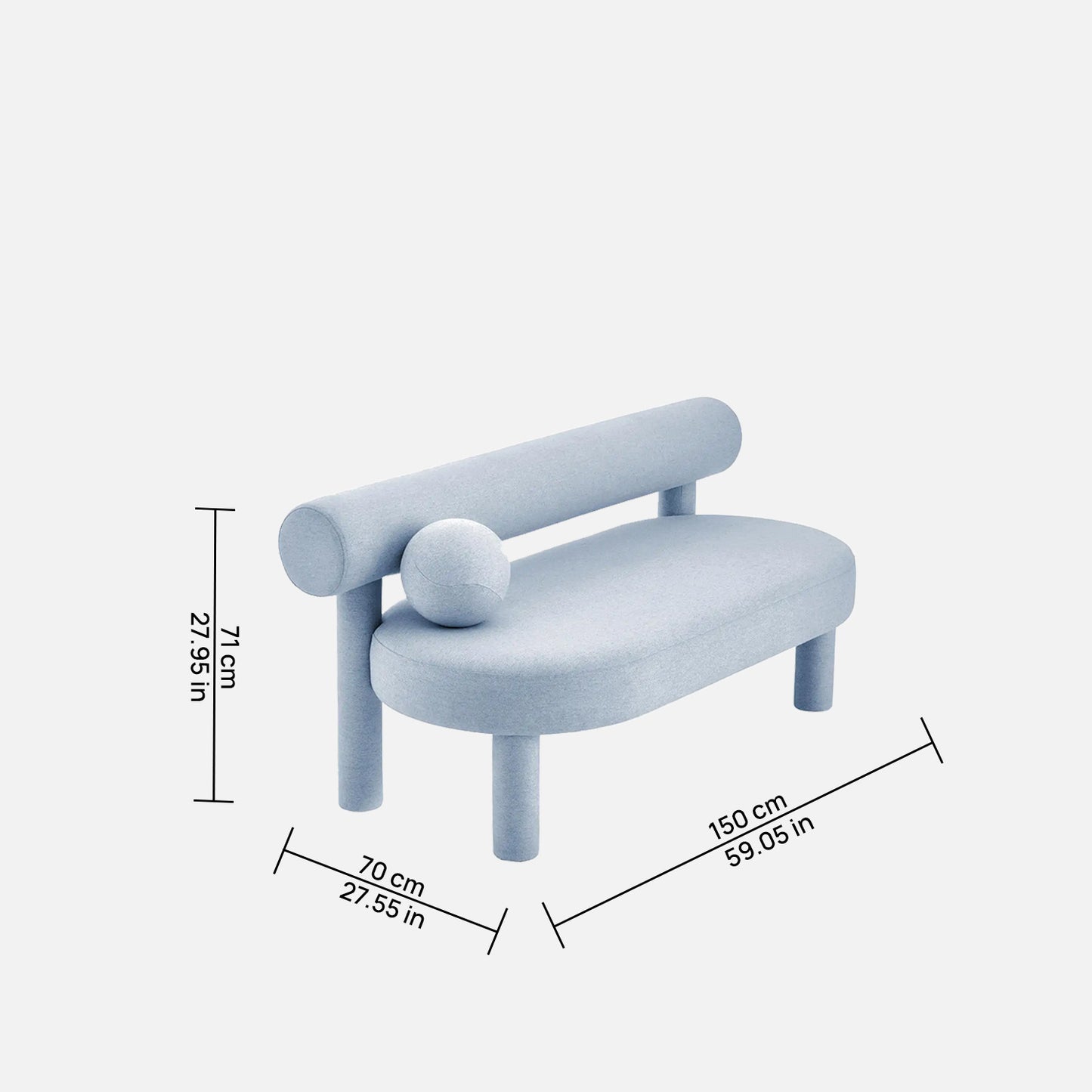Seron Lowline Grey 3 - Seater Boucle Sofa