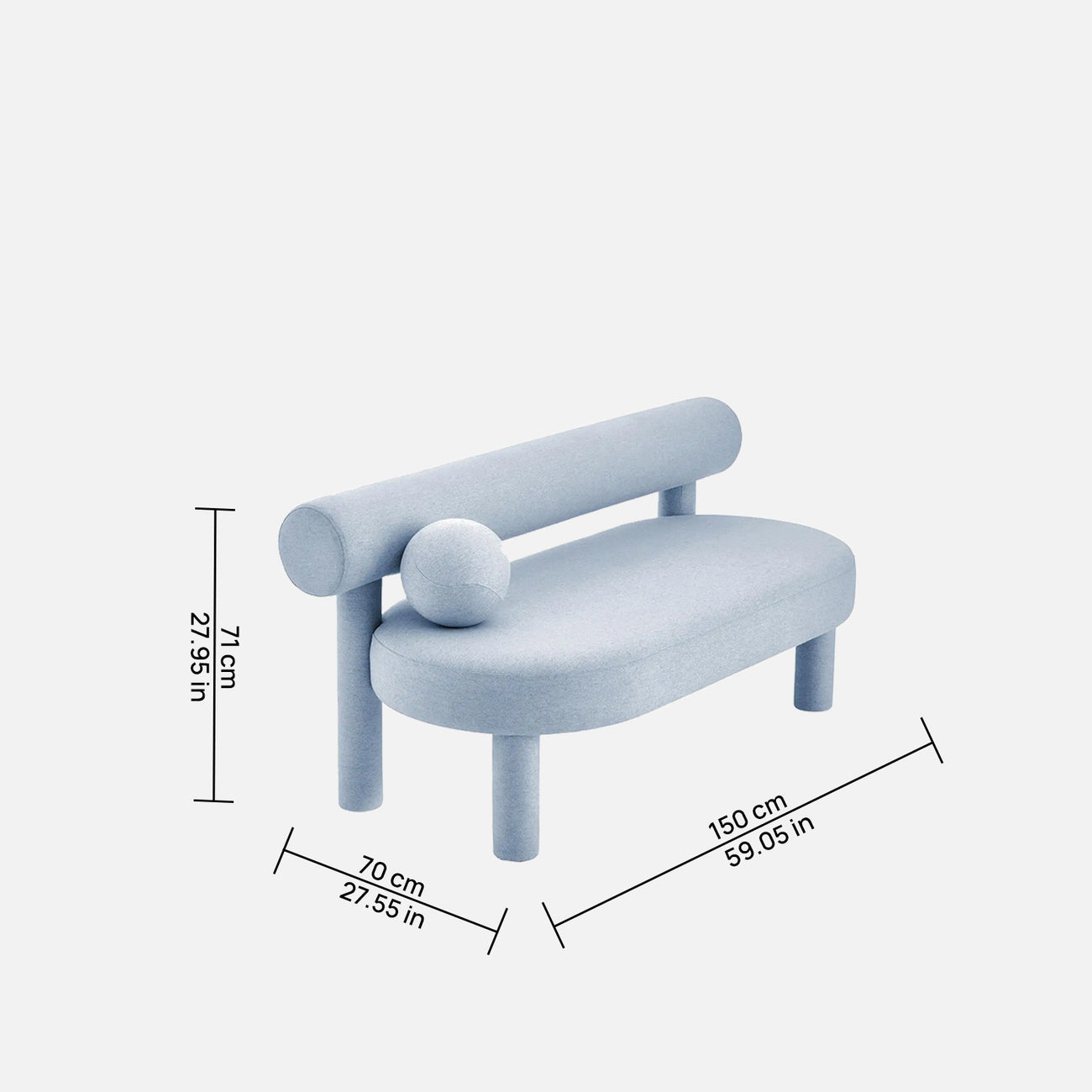 Seron Lowline Grey 3 - Seater Boucle Sofa