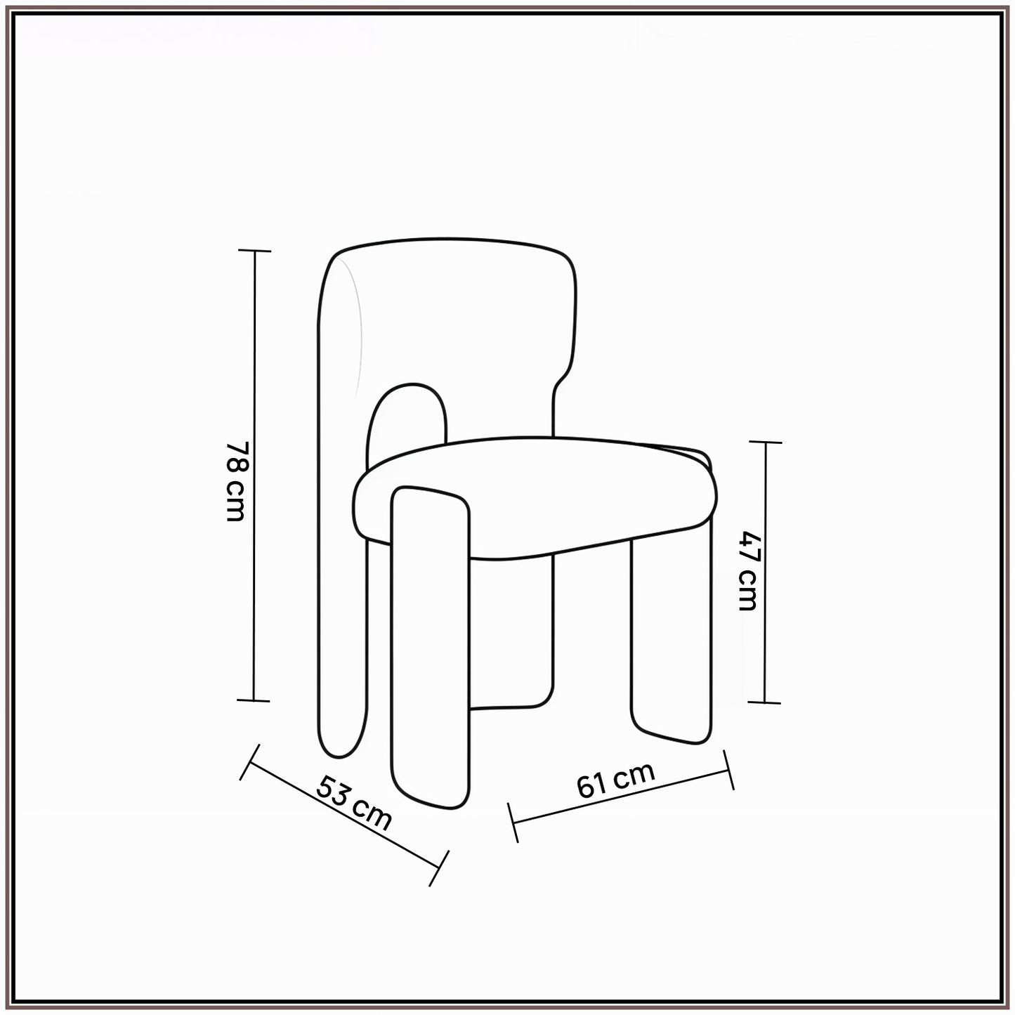 UrbanOpulence Premium Boucle Dining Chair Creme