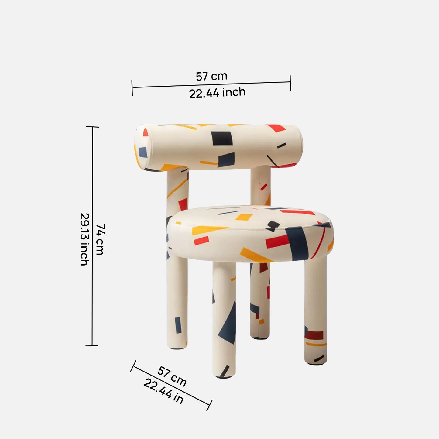 Piectro Play Multicolor Print Velvet Lounge Chair
