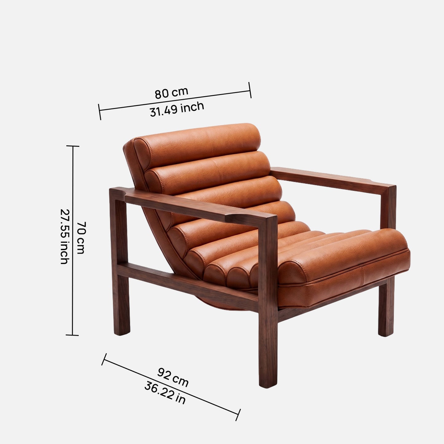 Raevello Strap Tan Brown Letherette Lounge Chair