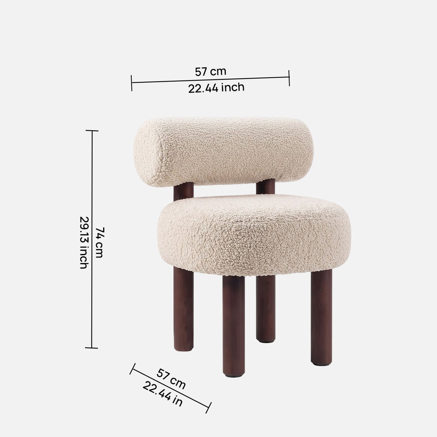 Fleuffin Cozy Cream Faux Fur Lounge Chair