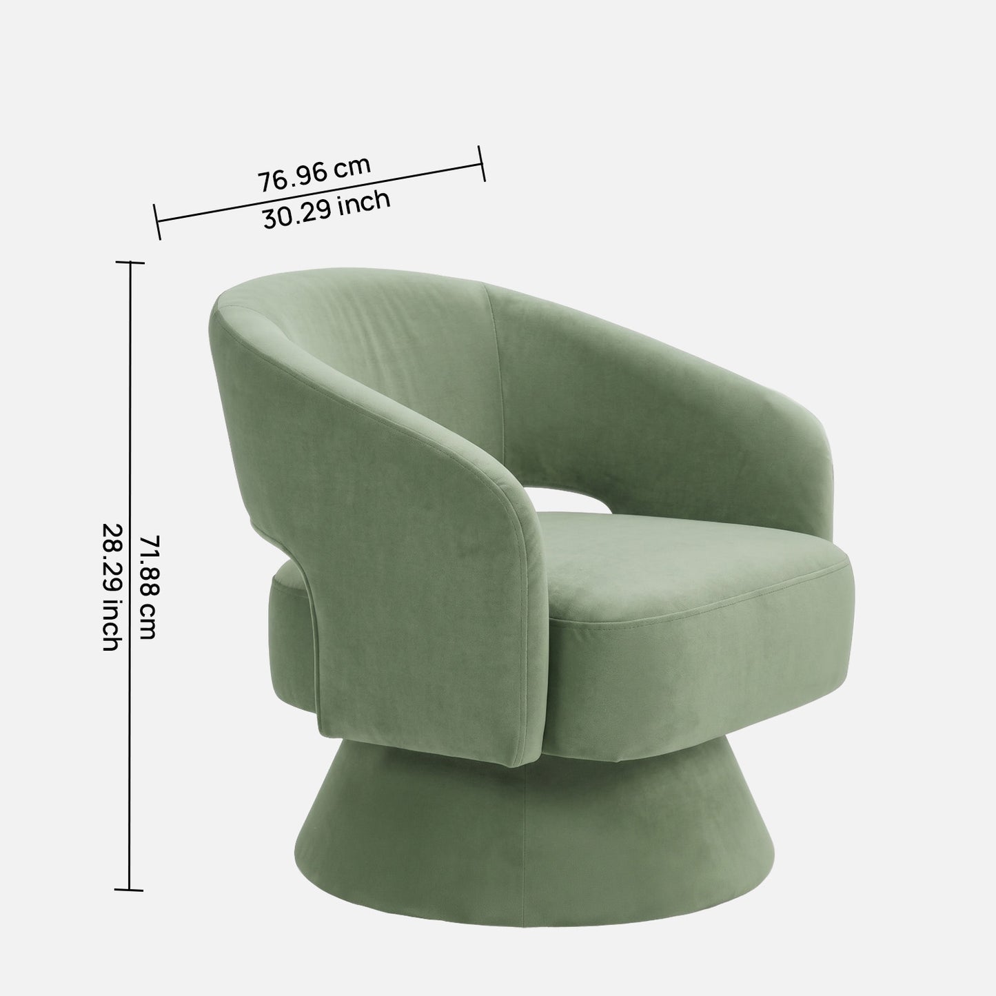 Zoervyn Swivel Green Velvet Lounge Chair
