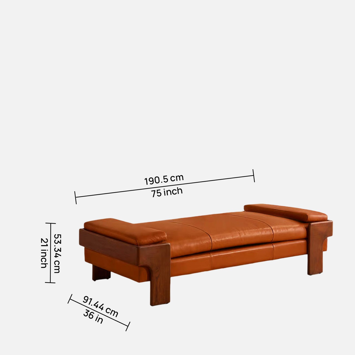 Valtorra Lounge Brown Leather Bench
