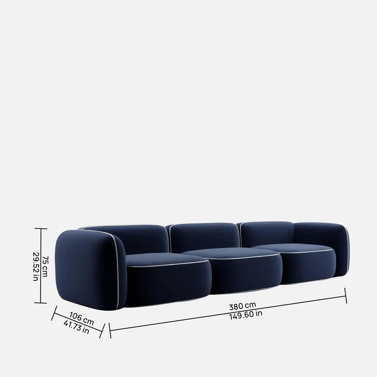 Verdex Modern Bottle Green 3 - Seater Velvet Sofa