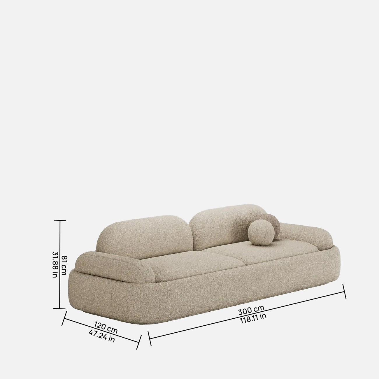 Torqen Plush Rust Red 3 - Seater Velvet Sofa