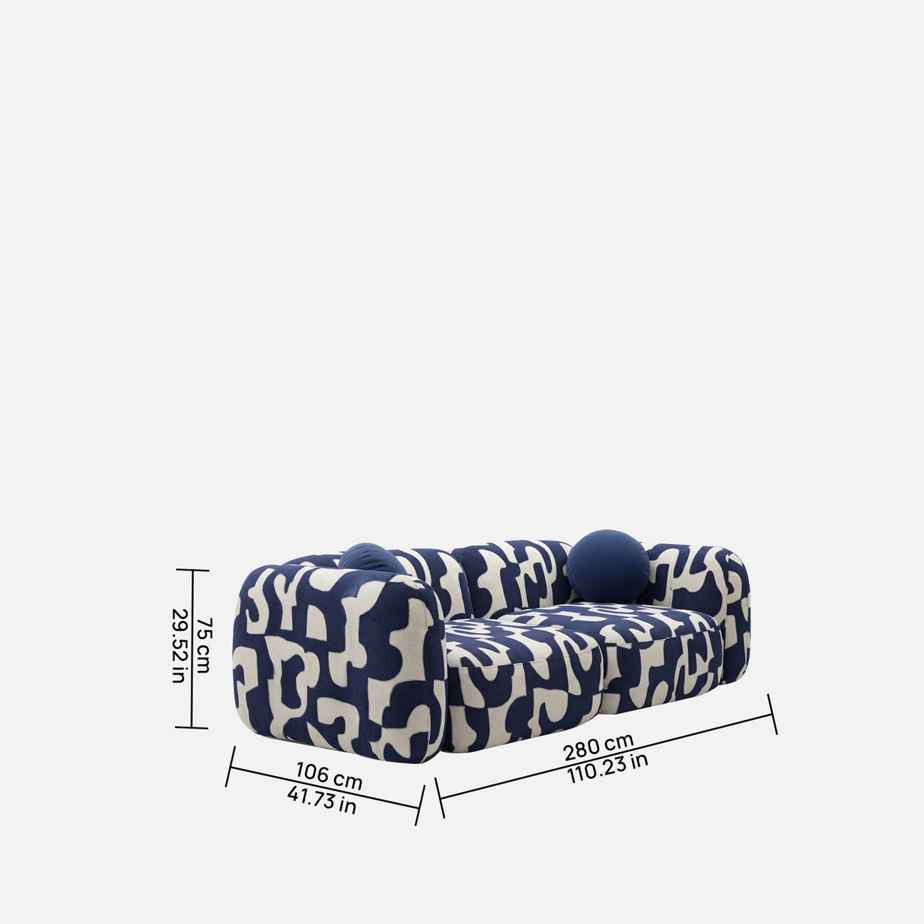 Avelon Modular Navy Blue 5 - Seater Leather Sofa