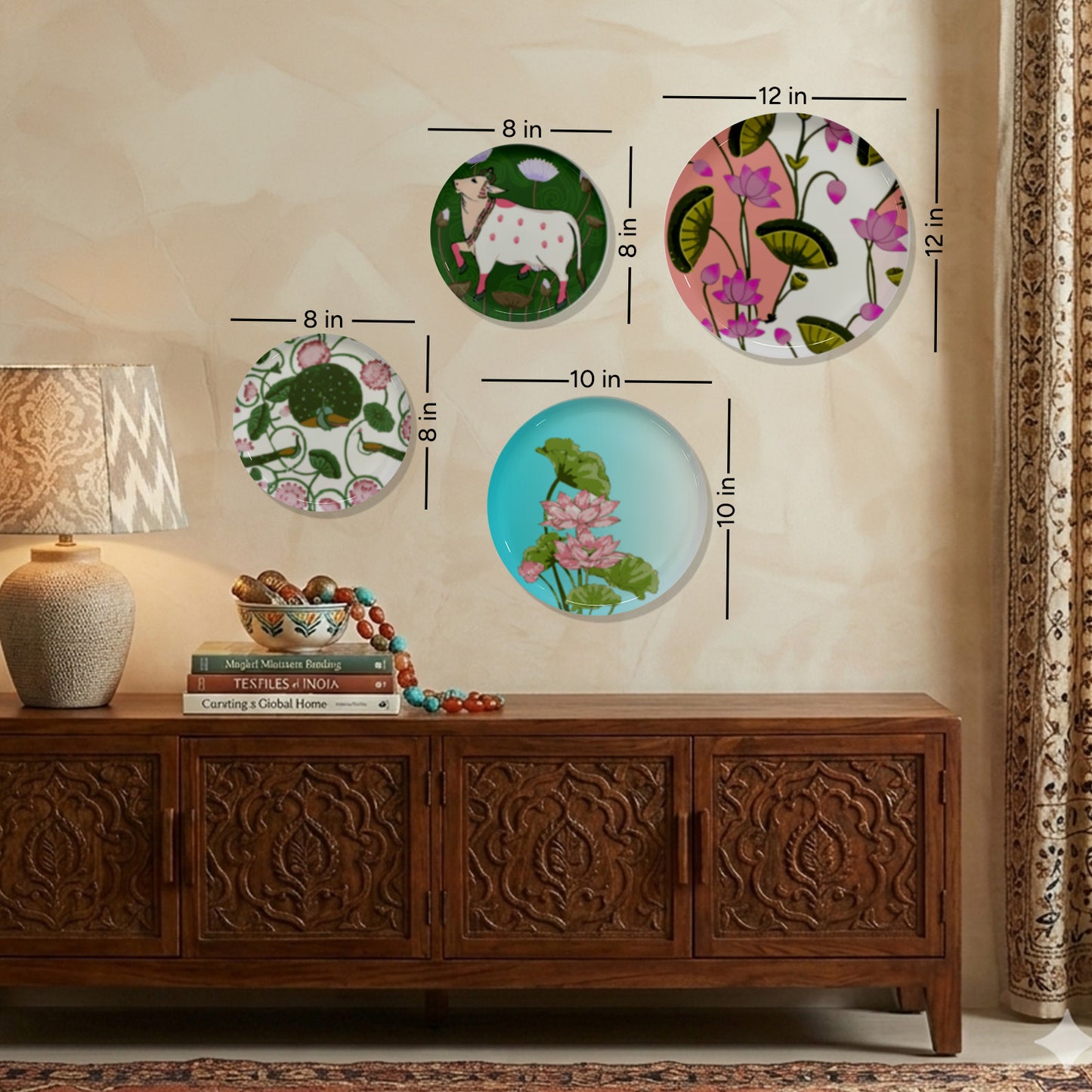 Flamingo Garden Metallic Wall Plate Set of 4