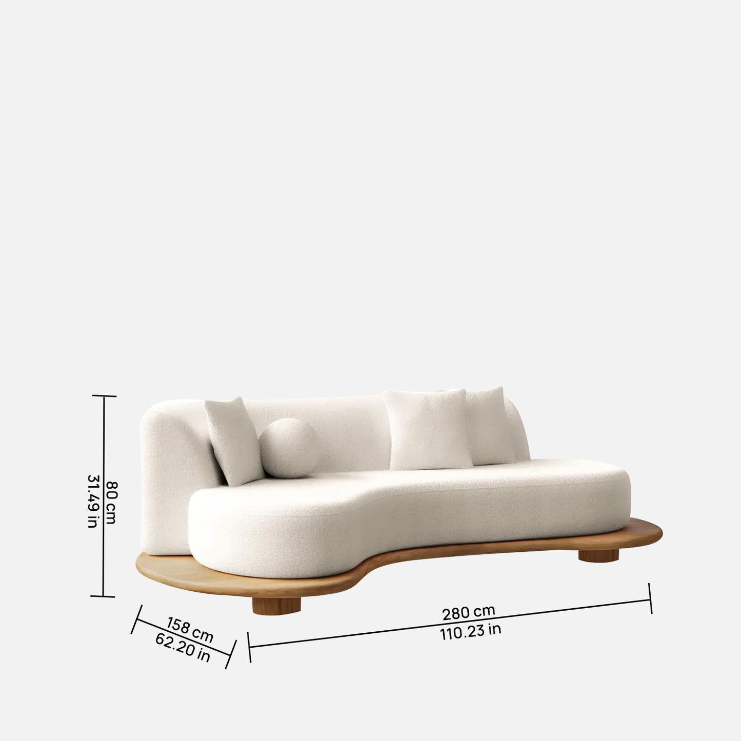 Orbis Sculpt Beige 3 - Seater Boucle Sofa