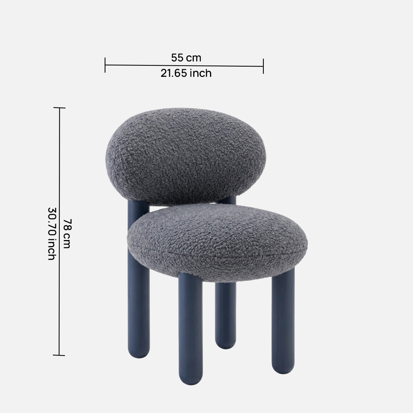 Boevian Bubble Charcoal Grey Boucle Lounge Chair
