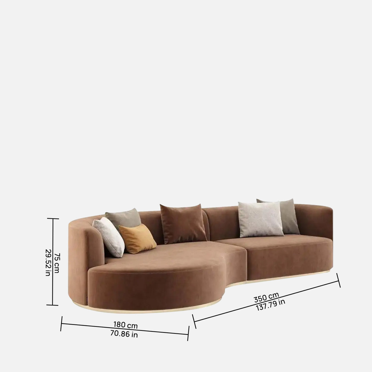 Elvyn Curve Pearl White 3 - Seater Boucle Sofa