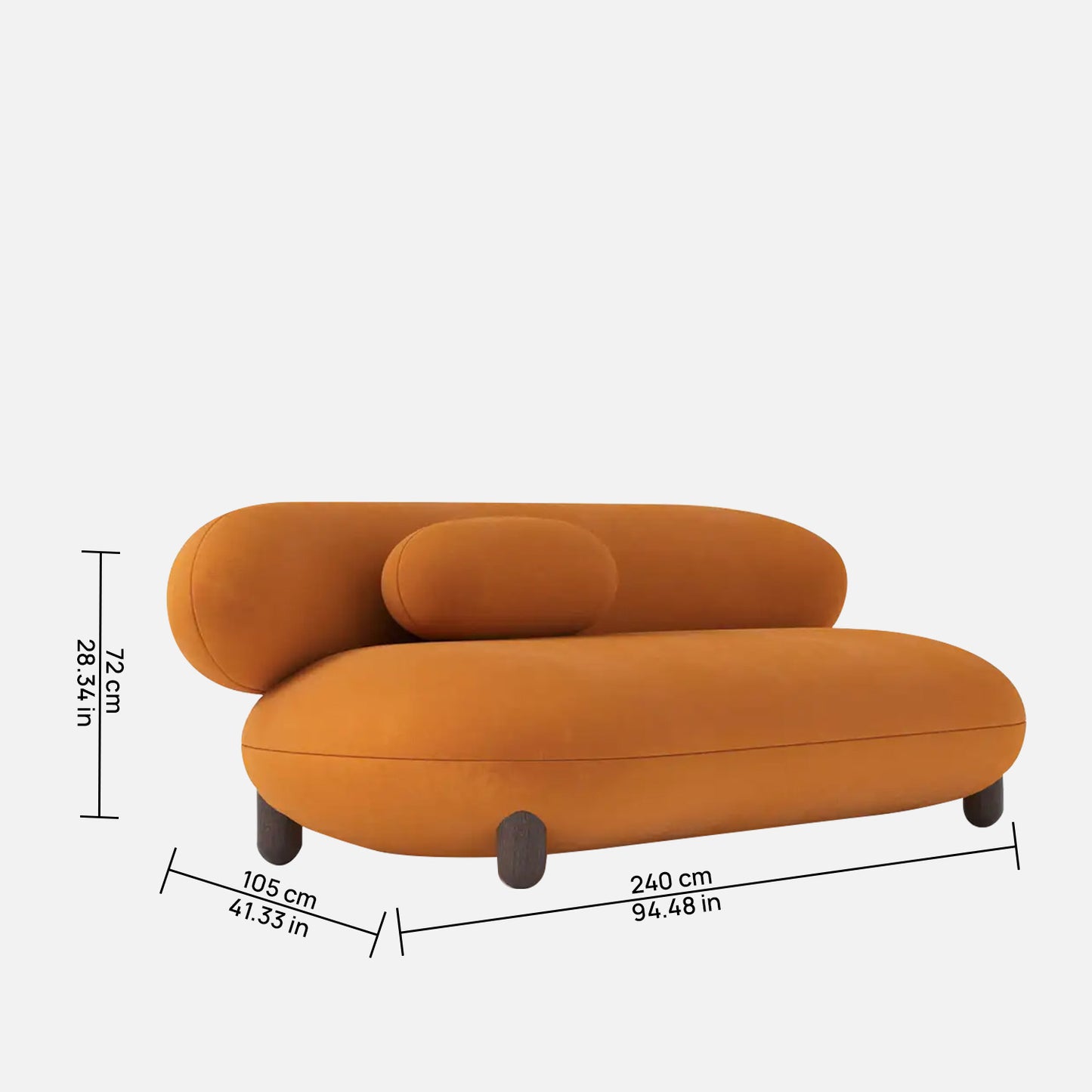 Cloura Softline Wine 3 - Seater Boucle Sofa