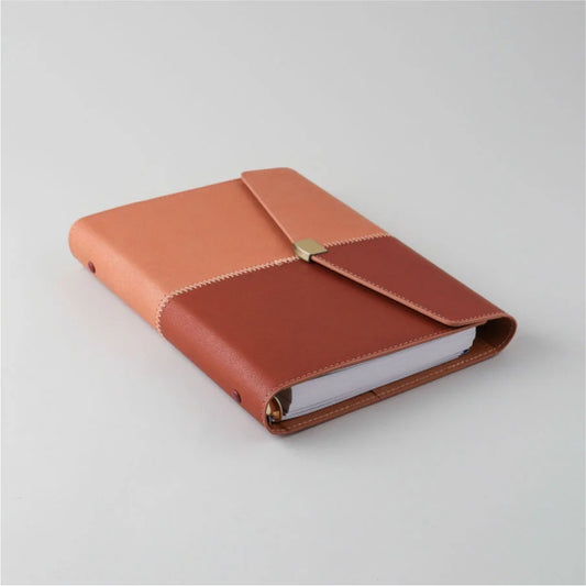 Leatherite Organizer Notebook with Wrap-Around Flap Closure
