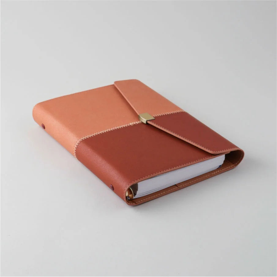 Leatherite Organizer Notebook with Wrap-Around Flap Closure