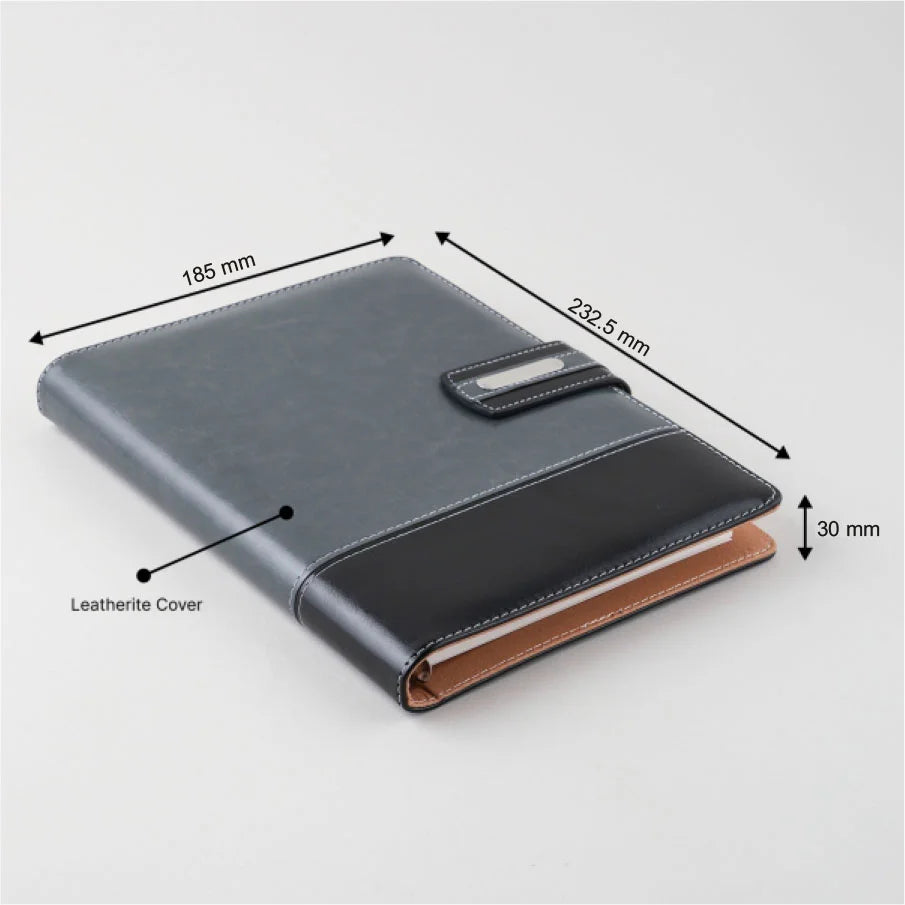 Leatherite Cover Notebook with Magnetic Strap Closure