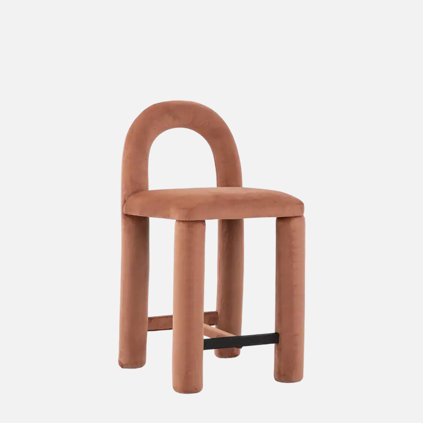 Arevex Arch Back Soft Clay Bar Velvet Stool