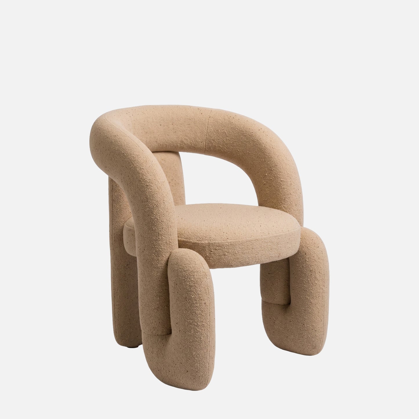 Orevyn Sculpt Loop Sand Beige Linen Lounge Chair
