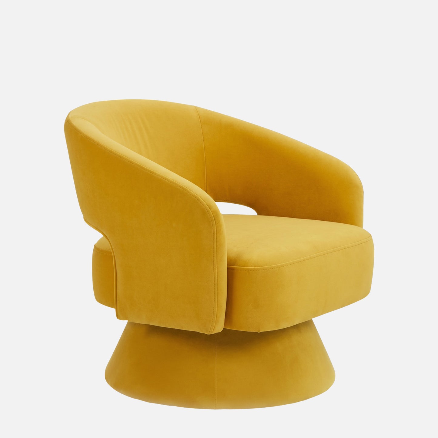Zoervyn Swivel Mustard Yellow Velvet Lounge Chair