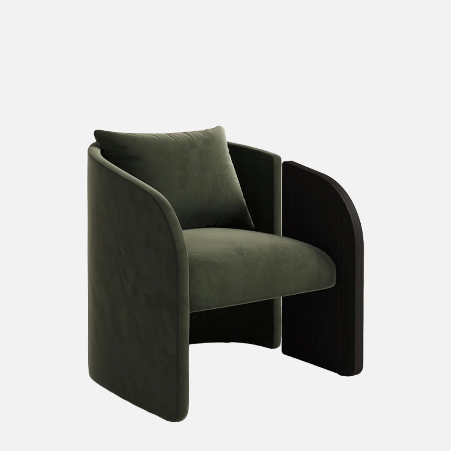 Arevella Sculpted Green Velvet Lounge Chair