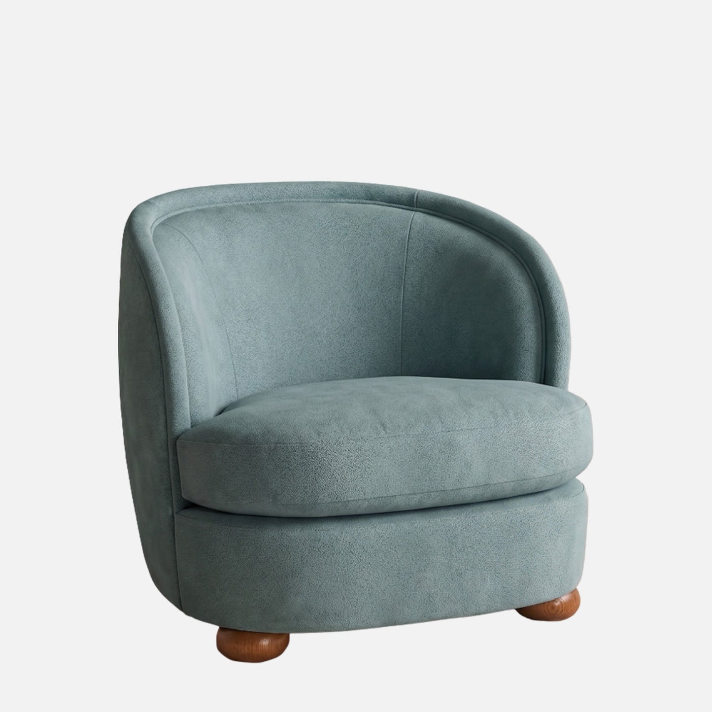 Orevella Classic Barrel Olive Green Velvet Lounge Chair