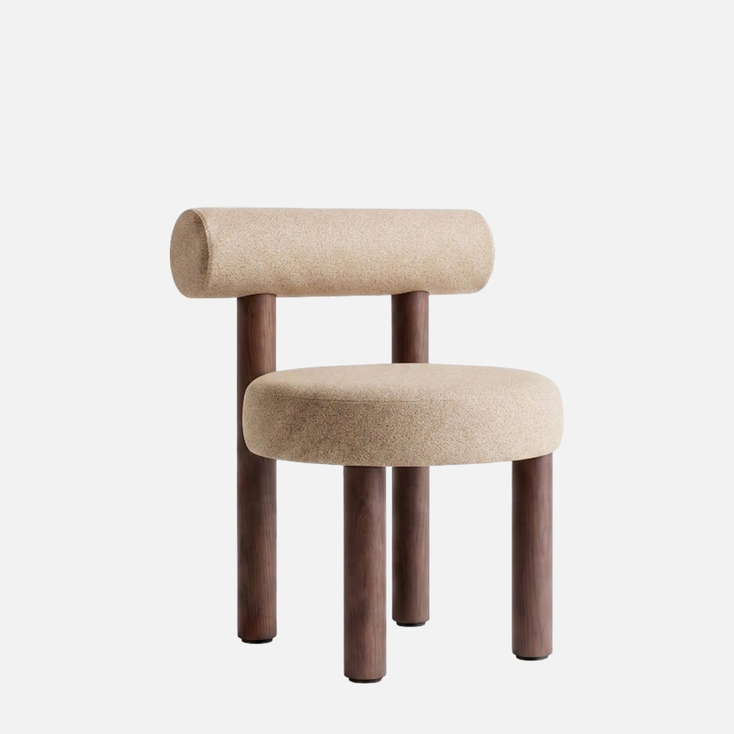 Eleto Minimal Natural Beige Velvet Dining Chair