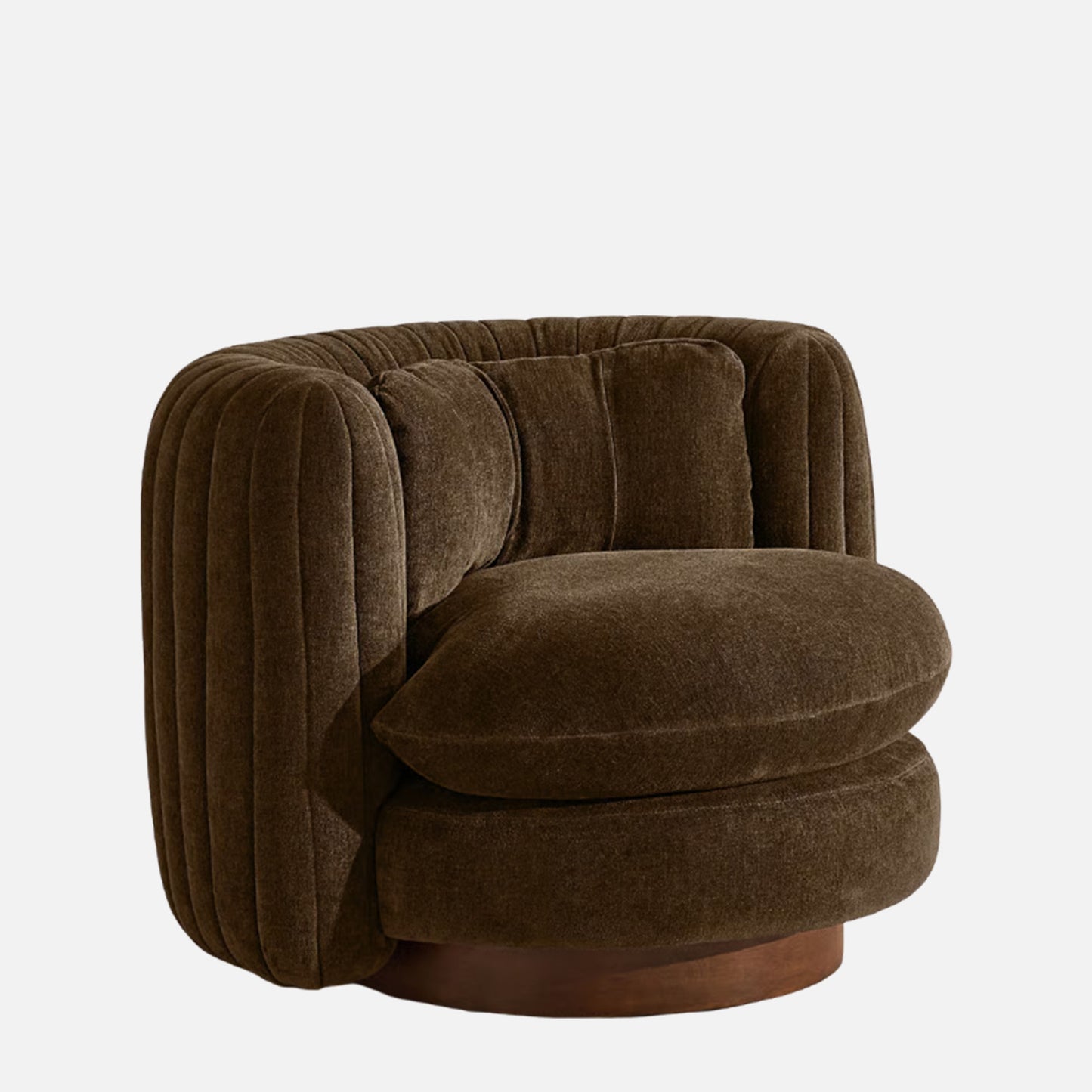 Dreovyn Plush Layered Olive Green Velvet Lounge Chair