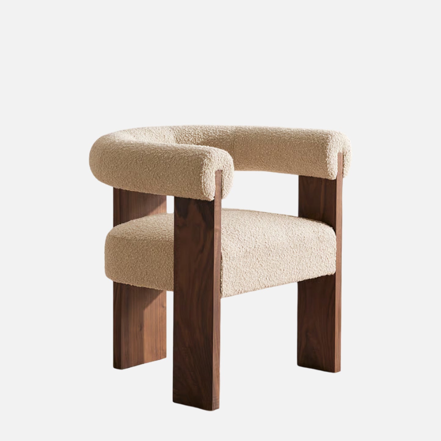 Toervyn Sculpt Arm Off WhiteBoucle Lounge Chair