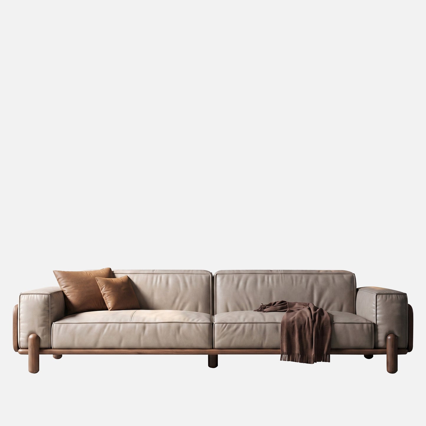 Elaris Leatherette 3 Seater Sofa in Creme Colour