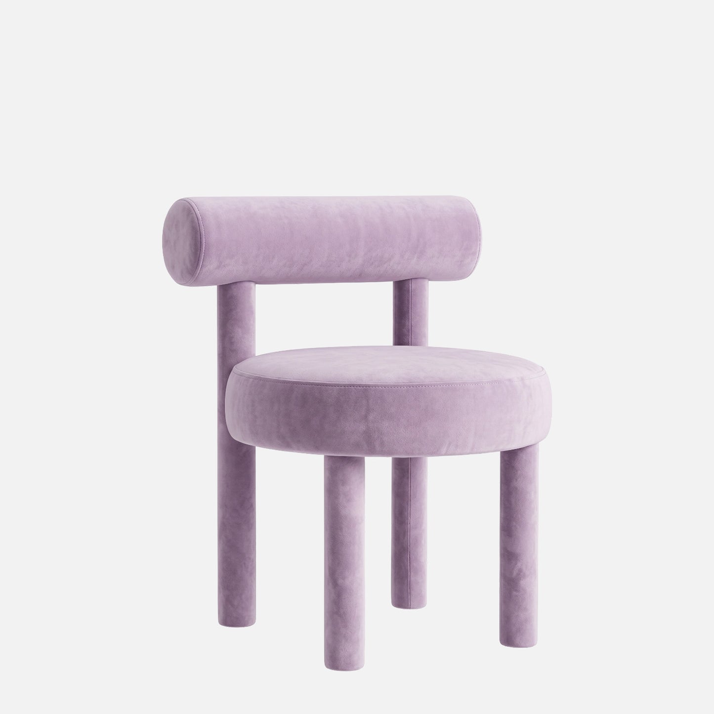 Elevara Cylinder Back Blush Pink Cotton Boucle Dining Chair