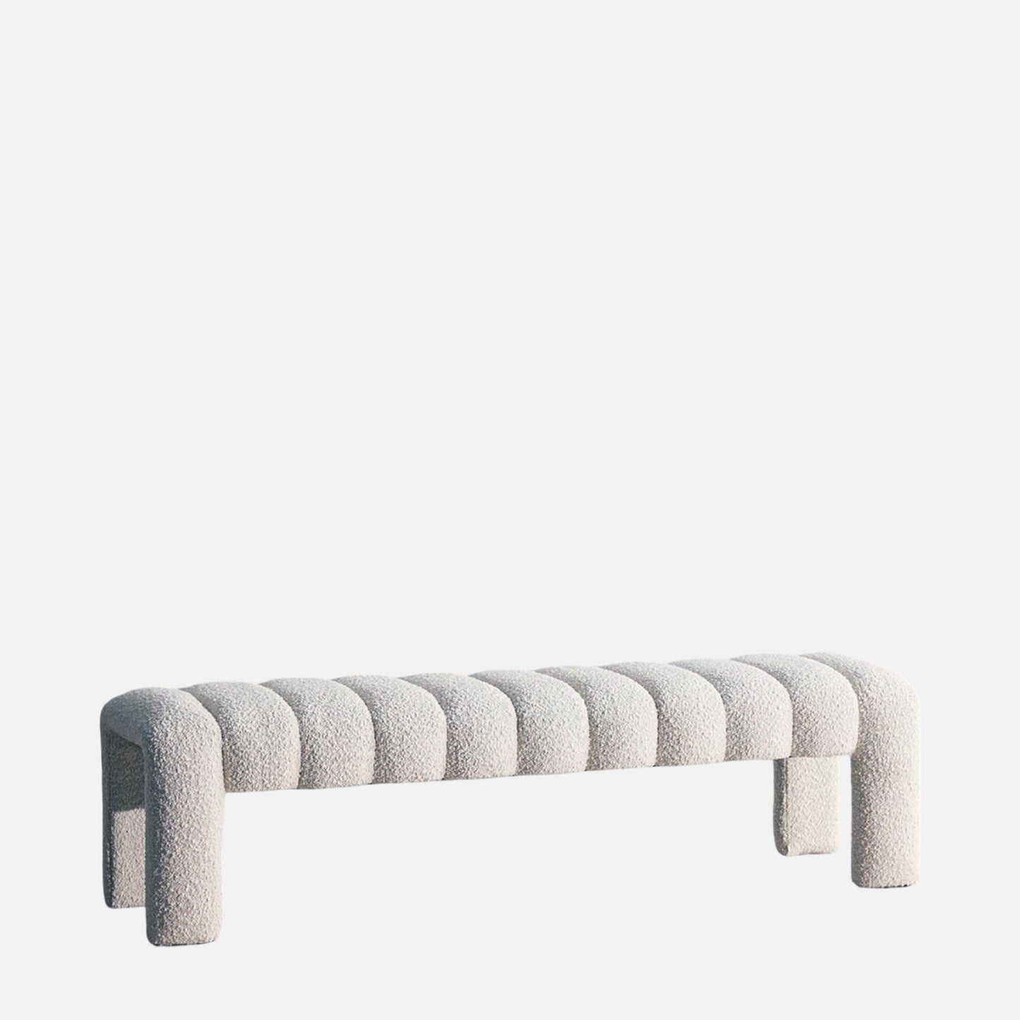 Eldora Channel Ivory Boucle Bench