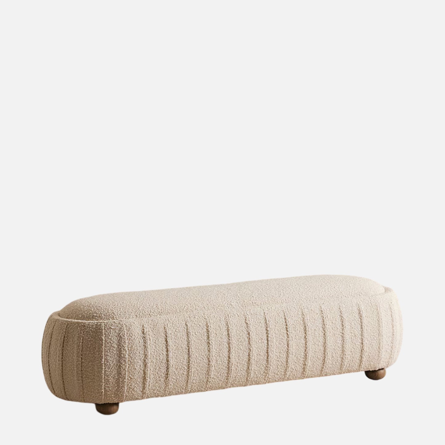 Serenique Ribbed Ivory Arrcylic and Polyster Bench