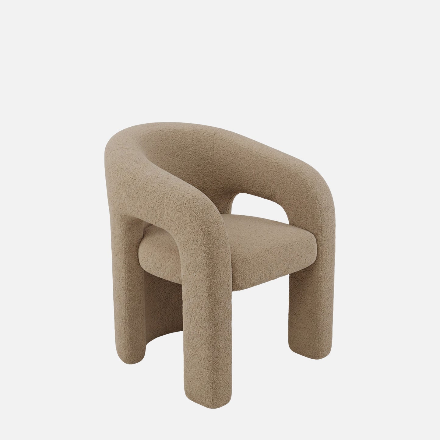 Orevella Loop Frame Sand Beige Velvet Lounge Chair