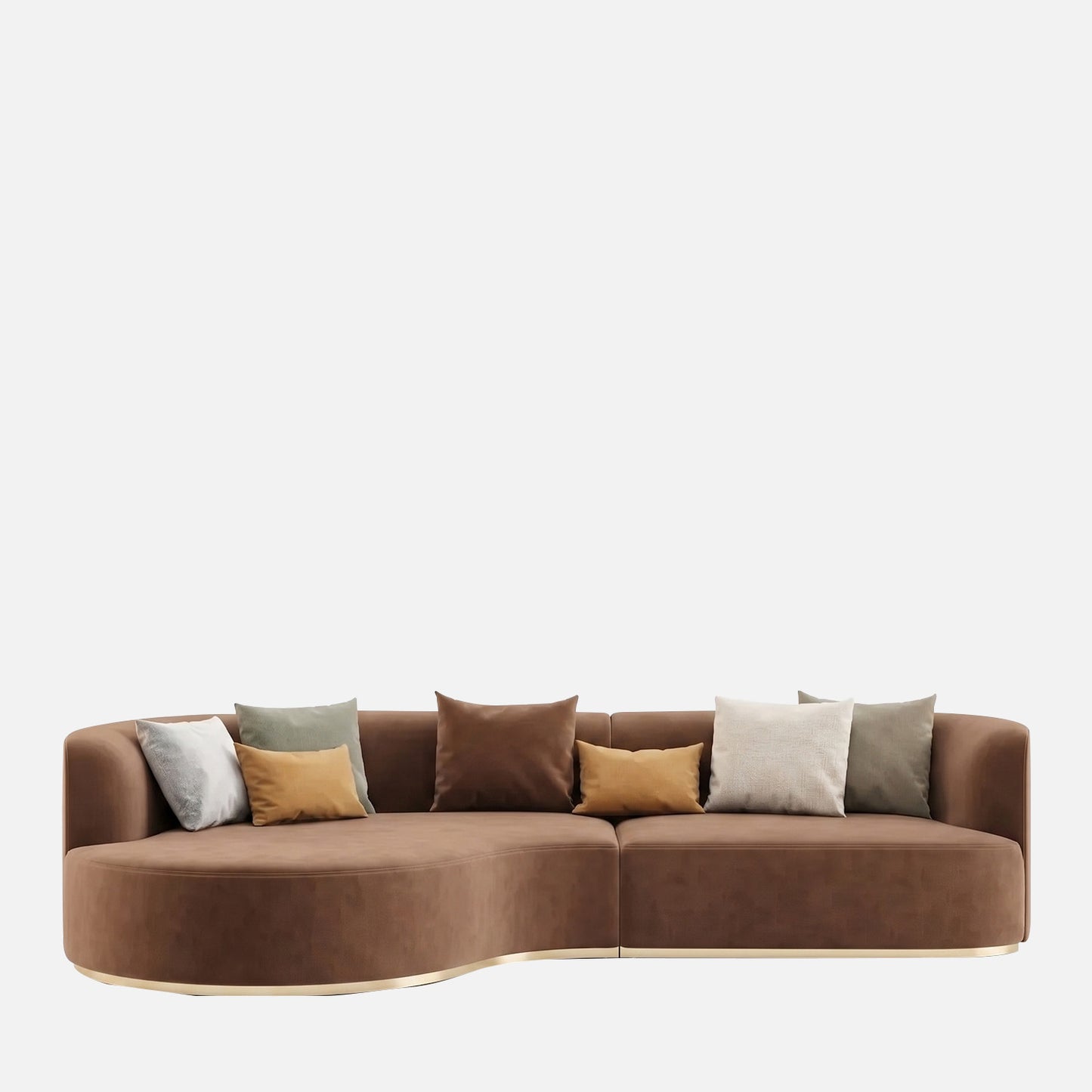 Elvyn Curve Pearl White 3 - Seater Boucle Sofa