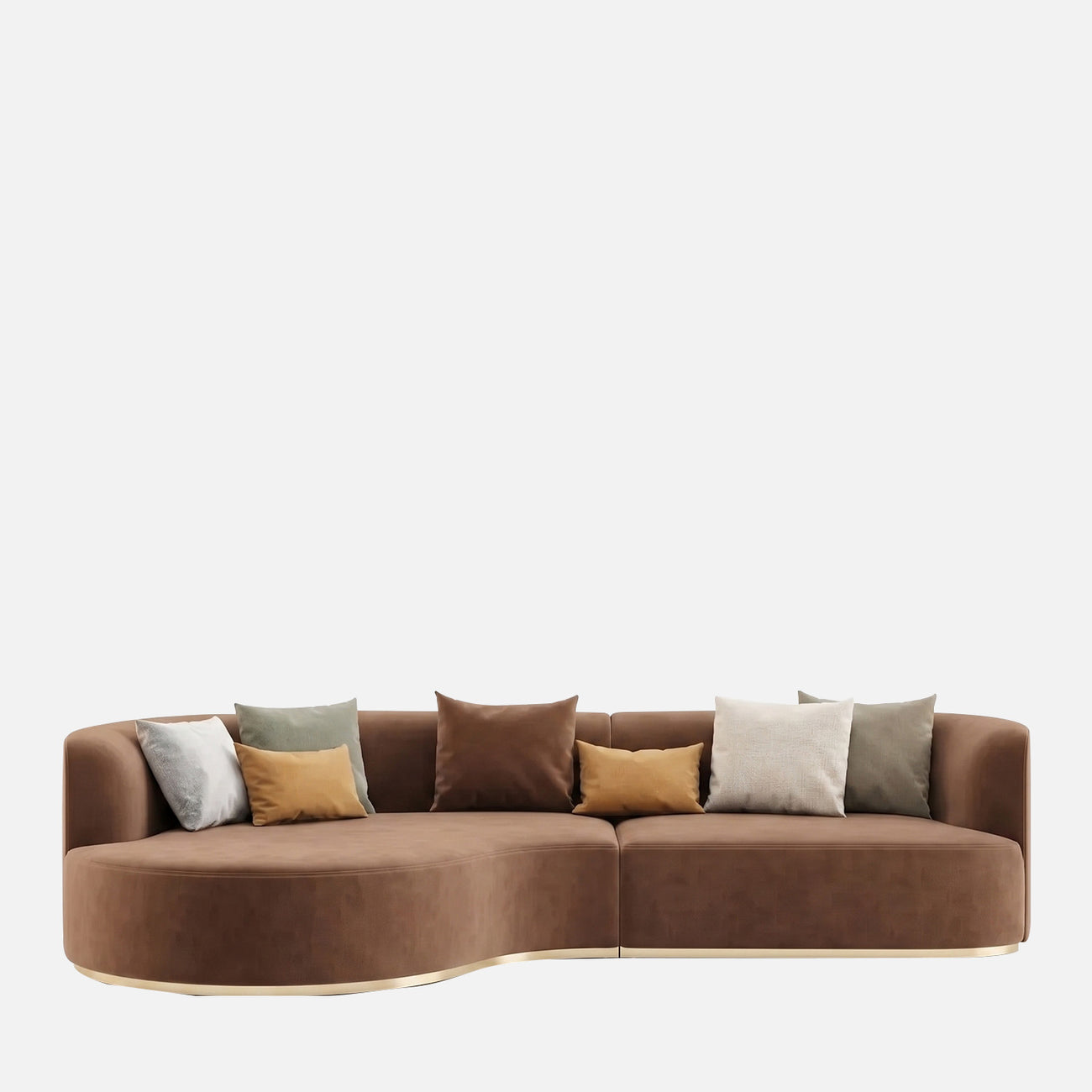 Elvyn Curve Pearl White 3 - Seater Boucle Sofa