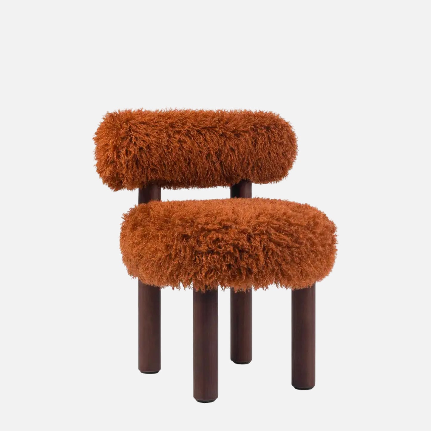 Fleuffin Cozy Burnt Orange Faux Fur Lounge Chair
