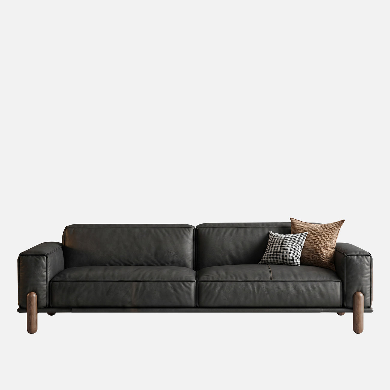 Elaris Leatherette 3 Seater Sofa in Black Colour